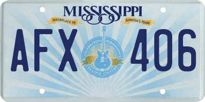 MS license plate AFX406