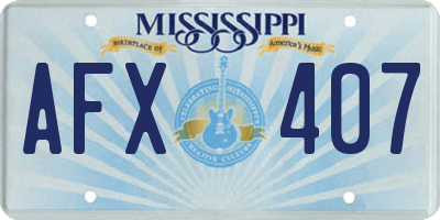 MS license plate AFX407