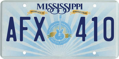MS license plate AFX410