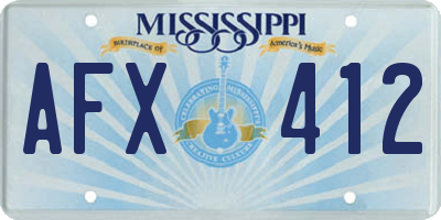 MS license plate AFX412