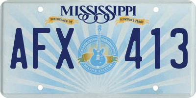 MS license plate AFX413