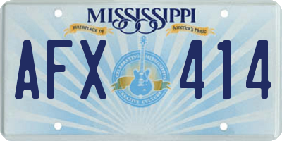 MS license plate AFX414