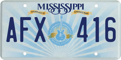 MS license plate AFX416