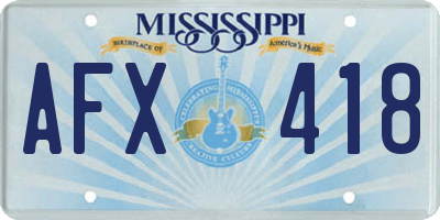 MS license plate AFX418