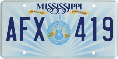 MS license plate AFX419