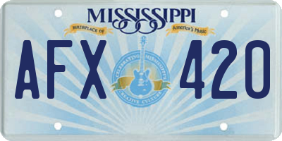MS license plate AFX420