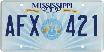 MS license plate AFX421