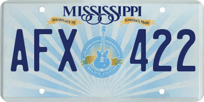 MS license plate AFX422