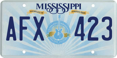 MS license plate AFX423