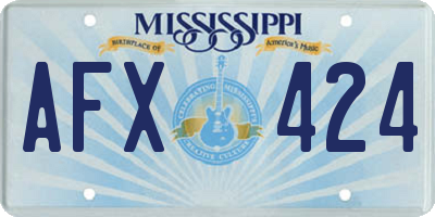MS license plate AFX424