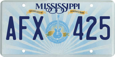 MS license plate AFX425