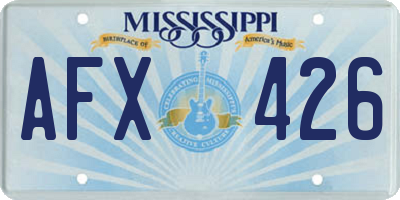 MS license plate AFX426