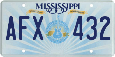 MS license plate AFX432