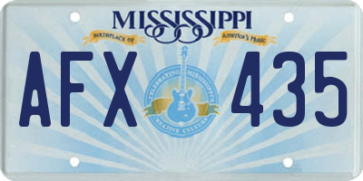 MS license plate AFX435