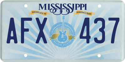 MS license plate AFX437