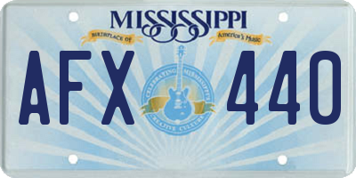 MS license plate AFX440