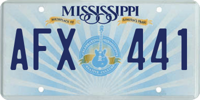 MS license plate AFX441