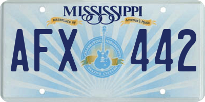 MS license plate AFX442