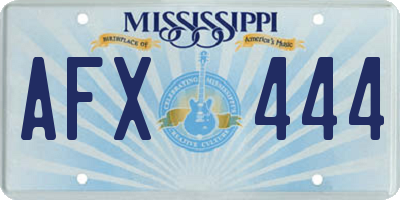 MS license plate AFX444