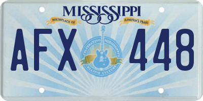 MS license plate AFX448