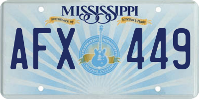 MS license plate AFX449