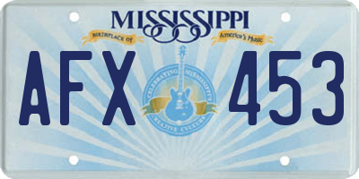 MS license plate AFX453