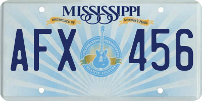 MS license plate AFX456