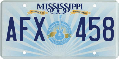 MS license plate AFX458