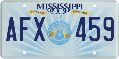 MS license plate AFX459