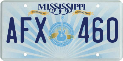 MS license plate AFX460