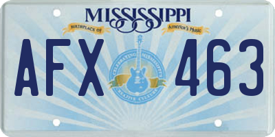 MS license plate AFX463