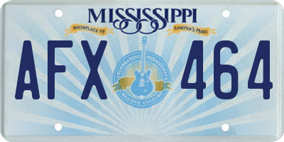 MS license plate AFX464