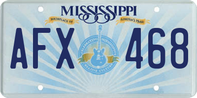 MS license plate AFX468