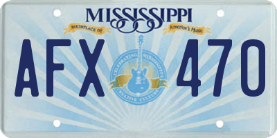 MS license plate AFX470