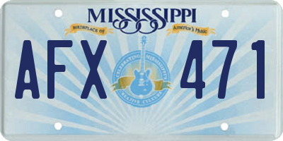 MS license plate AFX471