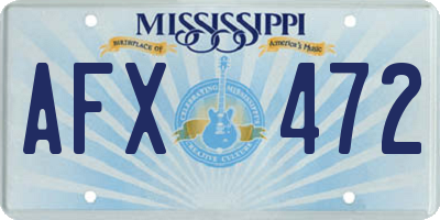 MS license plate AFX472