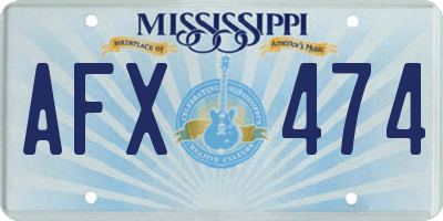 MS license plate AFX474