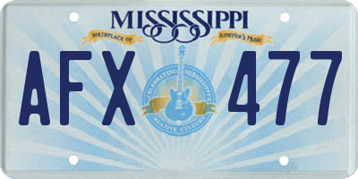 MS license plate AFX477