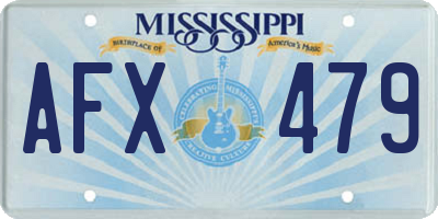 MS license plate AFX479
