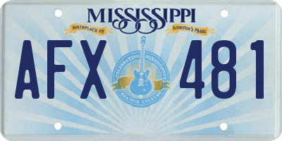 MS license plate AFX481
