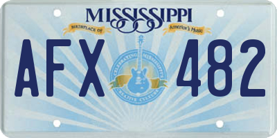 MS license plate AFX482