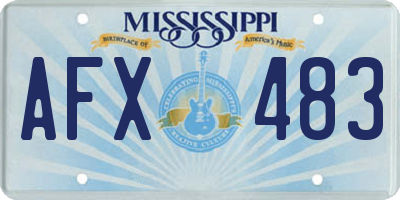 MS license plate AFX483