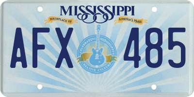 MS license plate AFX485