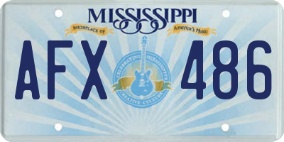 MS license plate AFX486