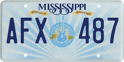 MS license plate AFX487