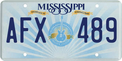 MS license plate AFX489