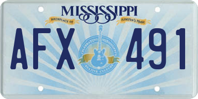 MS license plate AFX491
