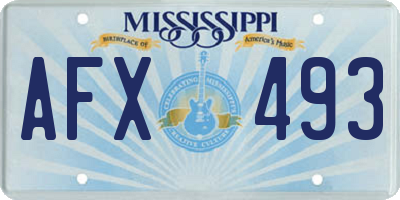 MS license plate AFX493