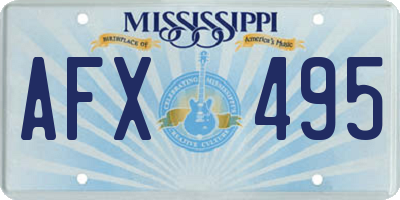 MS license plate AFX495