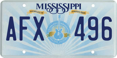 MS license plate AFX496